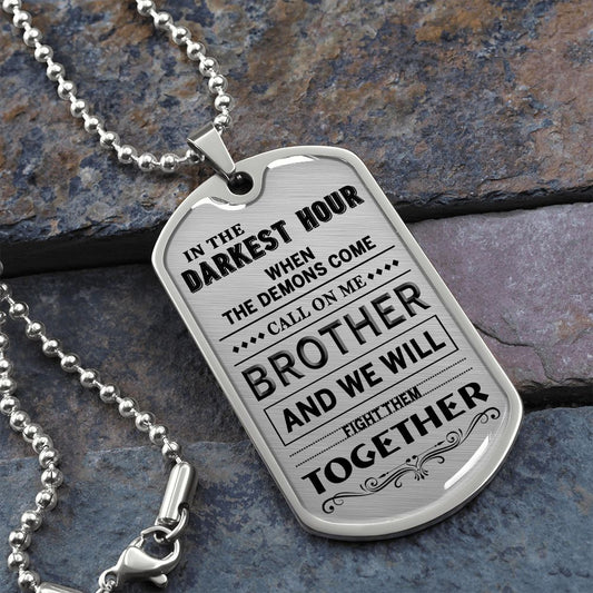 To My Brother Dog Tag Necklace Pendant Gifts From Brother Luxury Military Chain 173843298016
