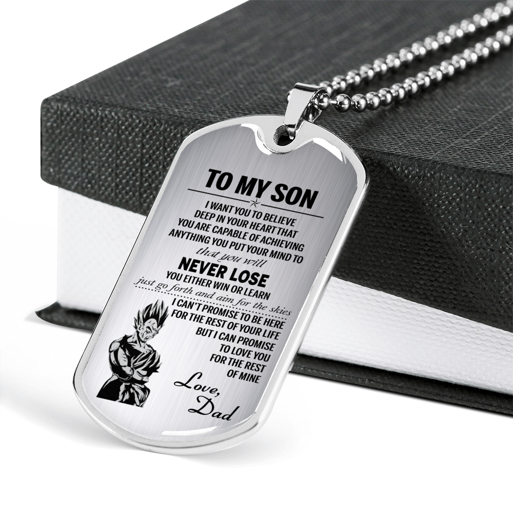 To My Son Dog Tag - Vegeta And Trunks Dog Tag Gifts From Daddy's 173814387379