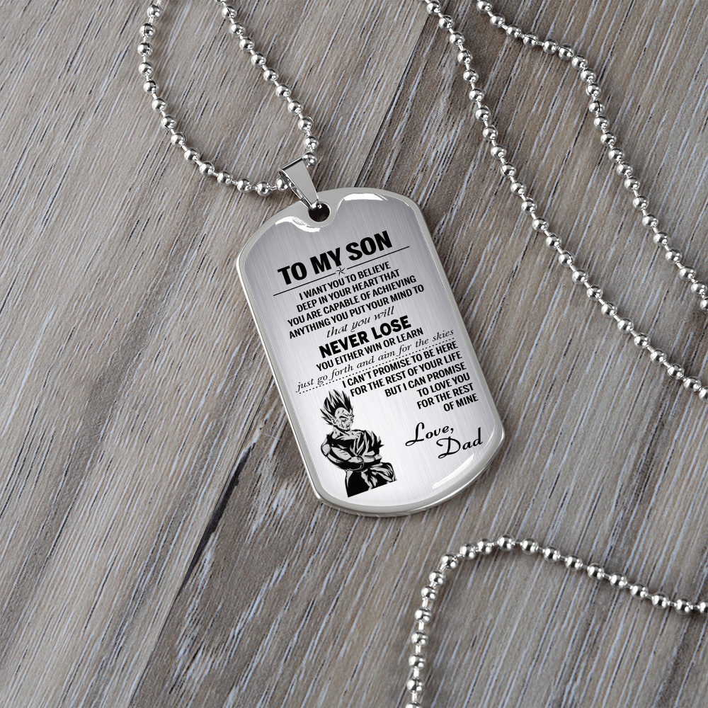 To My Son Dog Tag - Vegeta And Trunks Dog Tag Gifts From Daddy's 173814387379