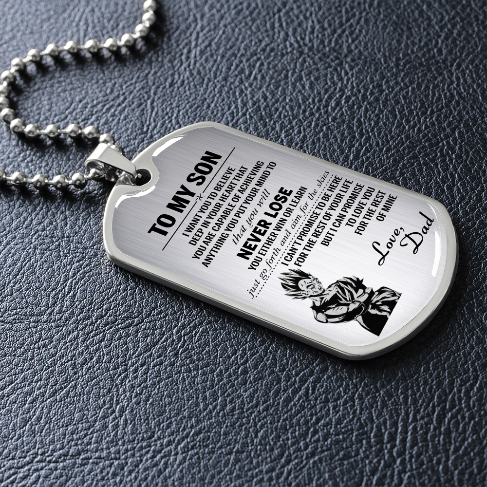 To My Son Dog Tag - Vegeta And Trunks Dog Tag Gifts From Daddy's 173814387379