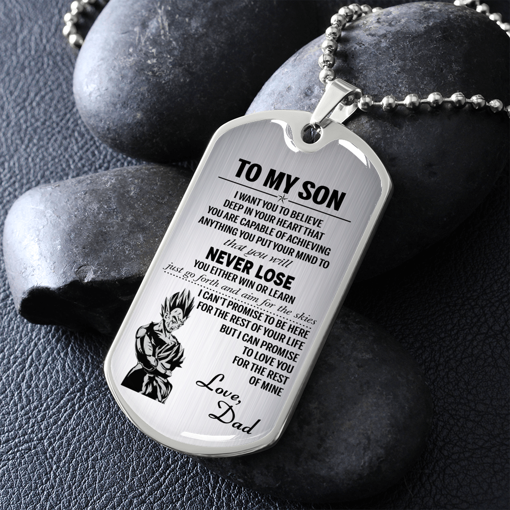 To My Son Dog Tag - Vegeta And Trunks Dog Tag Gifts From Daddy's 173814387379