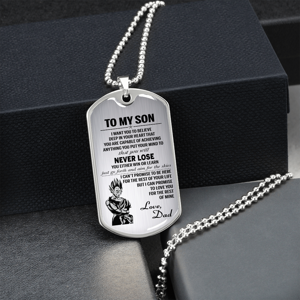 To My Son Dog Tag - Vegeta And Trunks Dog Tag Gifts From Daddy's 173814387379