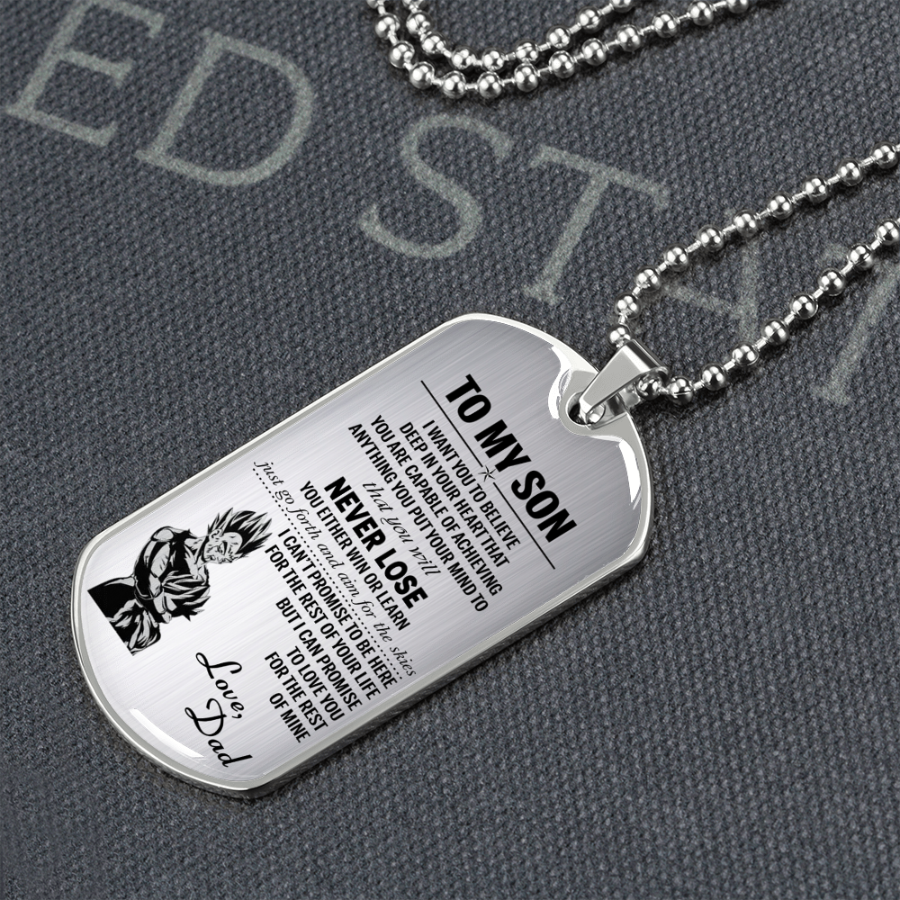 To My Son Dog Tag - Vegeta And Trunks Dog Tag Gifts From Daddy's 173814387379