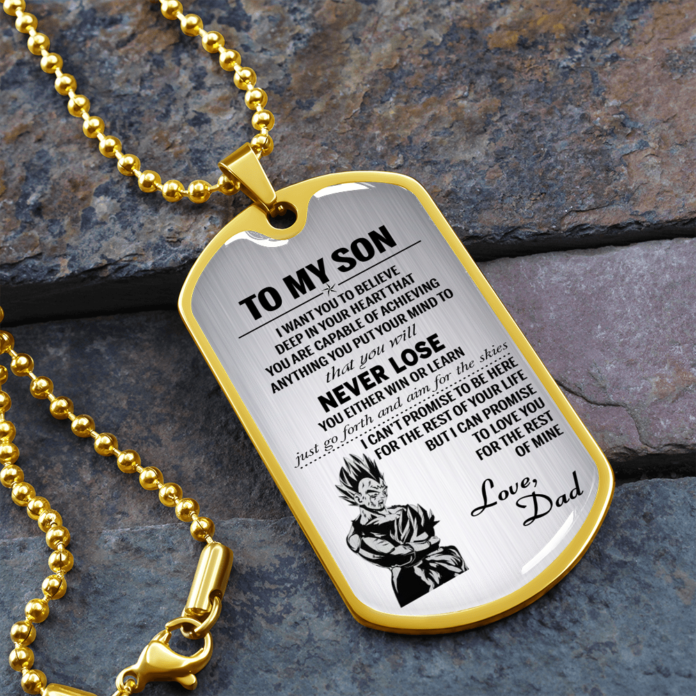 To My Son Dog Tag - Vegeta And Trunks Dog Tag Gifts From Daddy's 173814387379