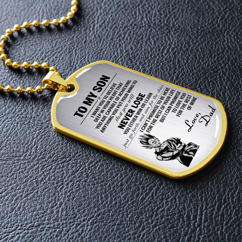 To My Son Dog Tag - Vegeta And Trunks Dog Tag Gifts From Daddy's 173814387379