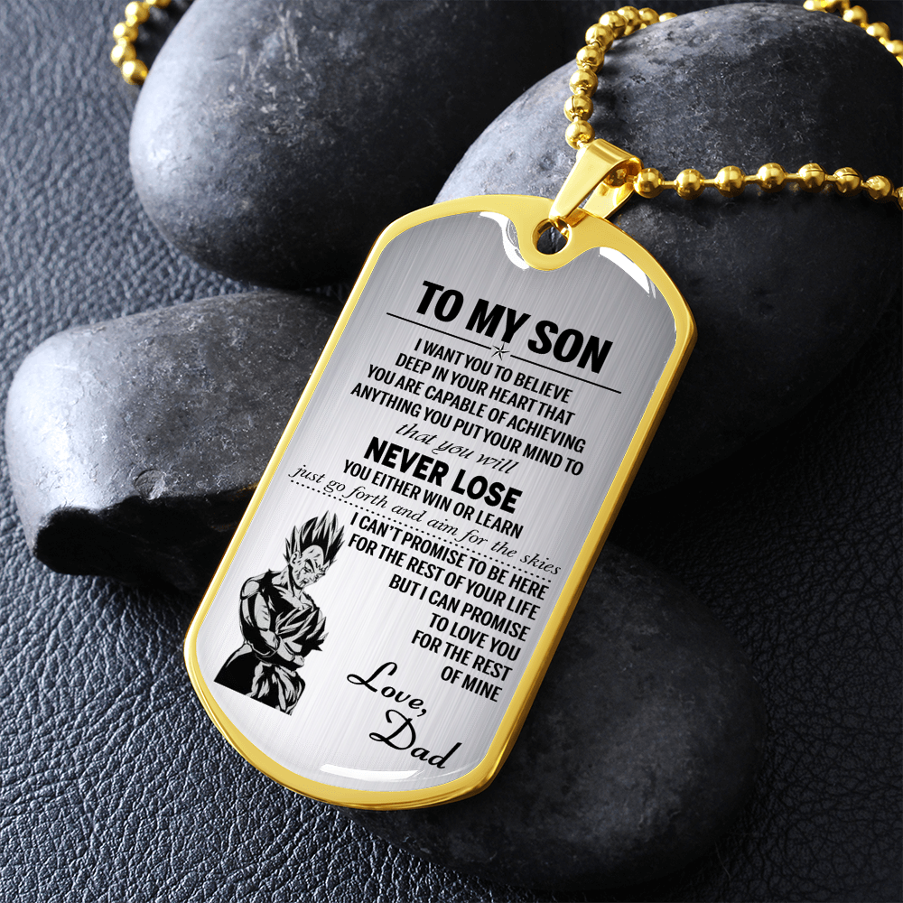 To My Son Dog Tag - Vegeta And Trunks Dog Tag Gifts From Daddy's 173814387379