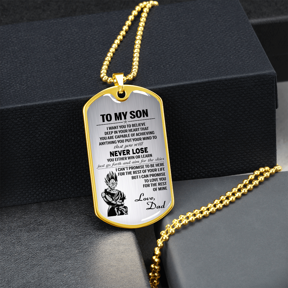 To My Son Dog Tag - Vegeta And Trunks Dog Tag Gifts From Daddy's 173814387379