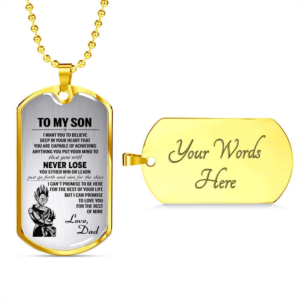 To My Son Dog Tag - Vegeta And Trunks Dog Tag Gifts From Daddy's 173814387379