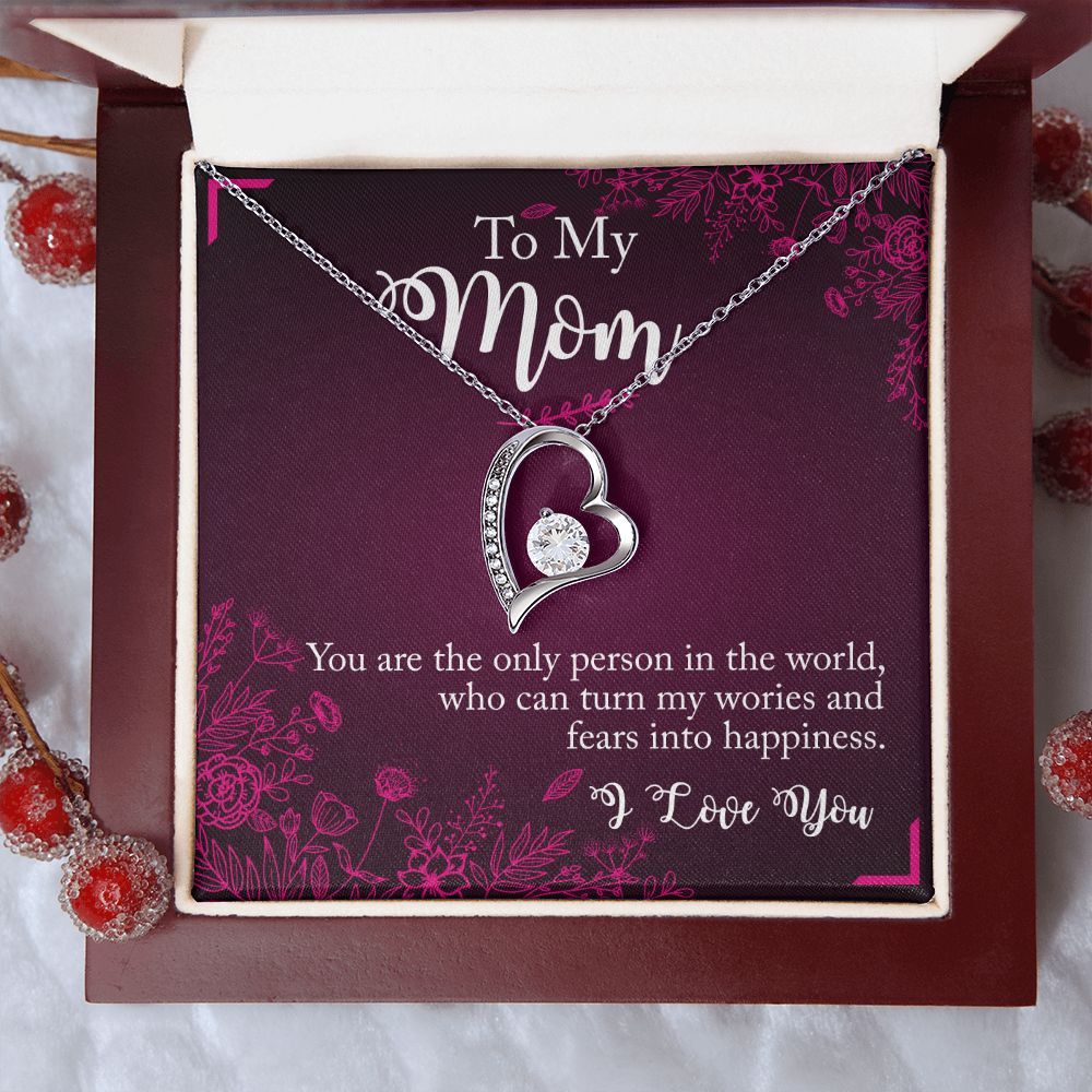 To My Mom Necklace Pendant Gift From Daughter Necklace You Are The Only Person Gift For To Mom Happy Mother's Day Mother In Law Gift On Birthday Anniversary Gift 30821 Forever Love Necklace
