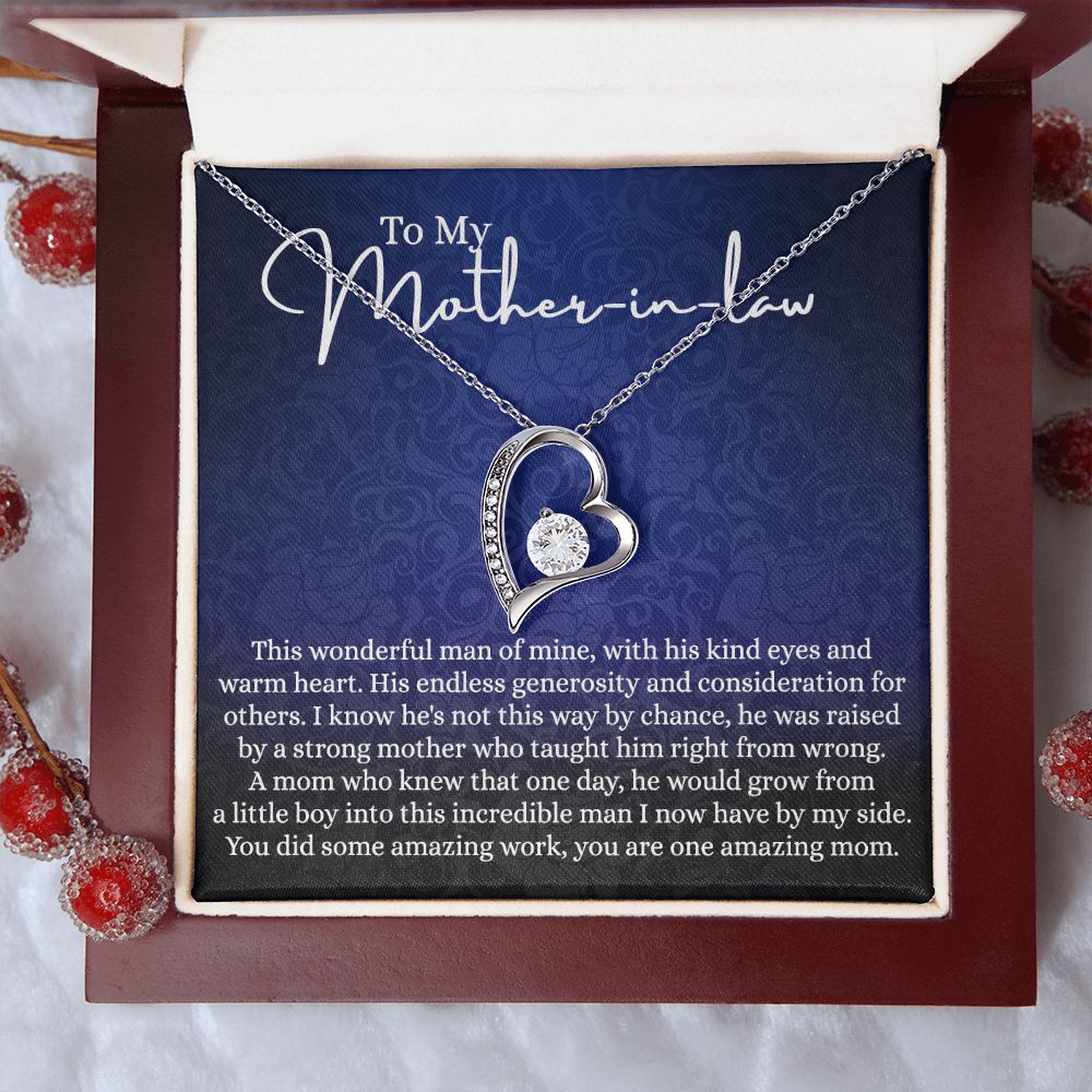 To My Mother in Law Necklace, Mother in Law Gift, Gift for Mother in Law Necklace Jewelry Gift to My Mother-in-law on Wedding Day Mother's day gift for Mother in Law Birthday gift Forever Love Necklace