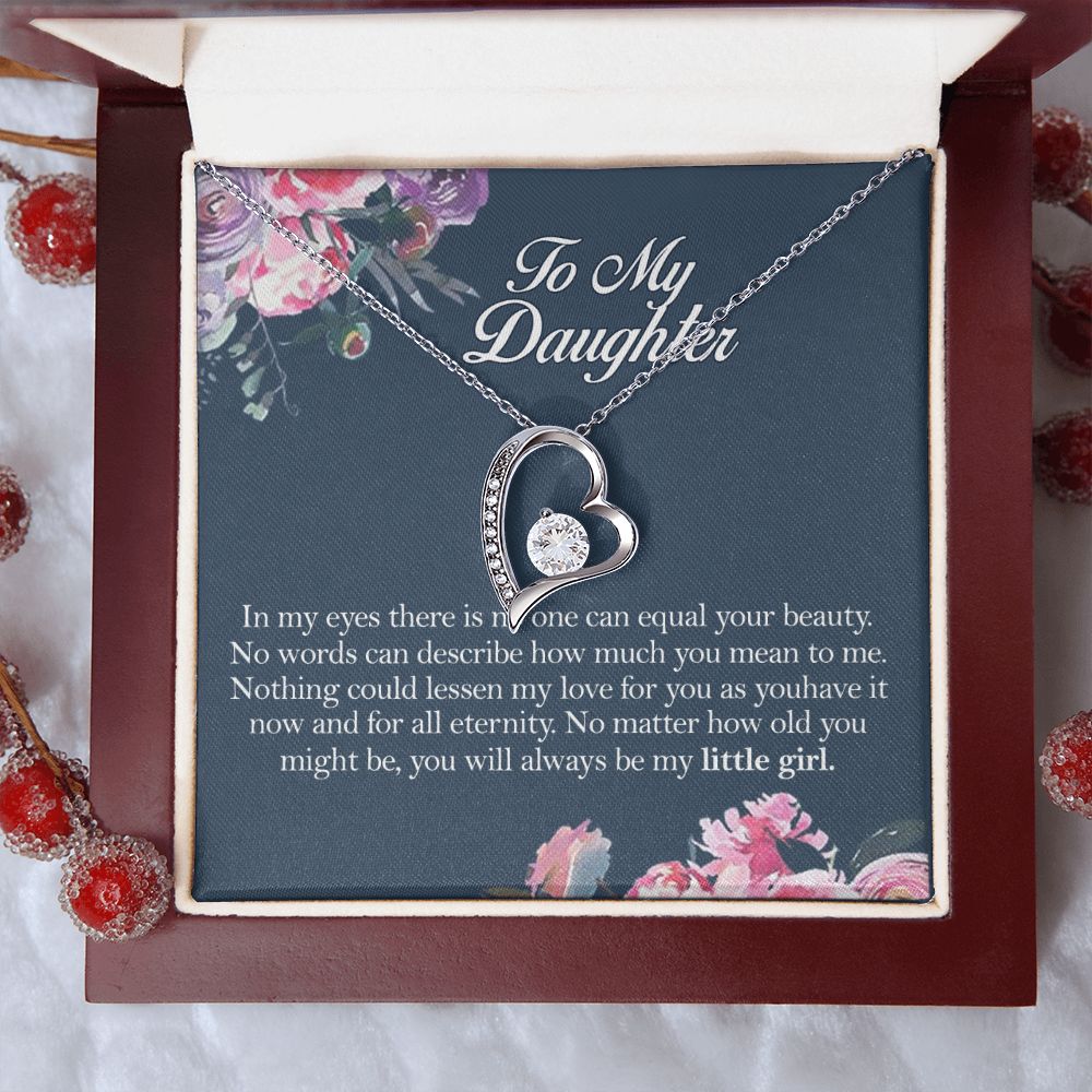 Mother Daughter Gift Ideas, To My Daughter Gift Necklace from Mom, Jewelry Pendant Present for Daughter, Birthday Christmas Gift Graduation Gifts for Daughters, Mother and Daughter Necklace 2139 Forever Love Necklace