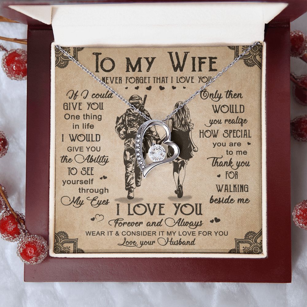 Birthday Gifts For Wife, Necklace Gifts For Wife From Husband, To My Wife Jewelry For Women , To My Wife Necklace  from Husband Wedding Anniversary Present For Wife, Beautiful Wife Jewelry Christmas20 Forever Love Necklace