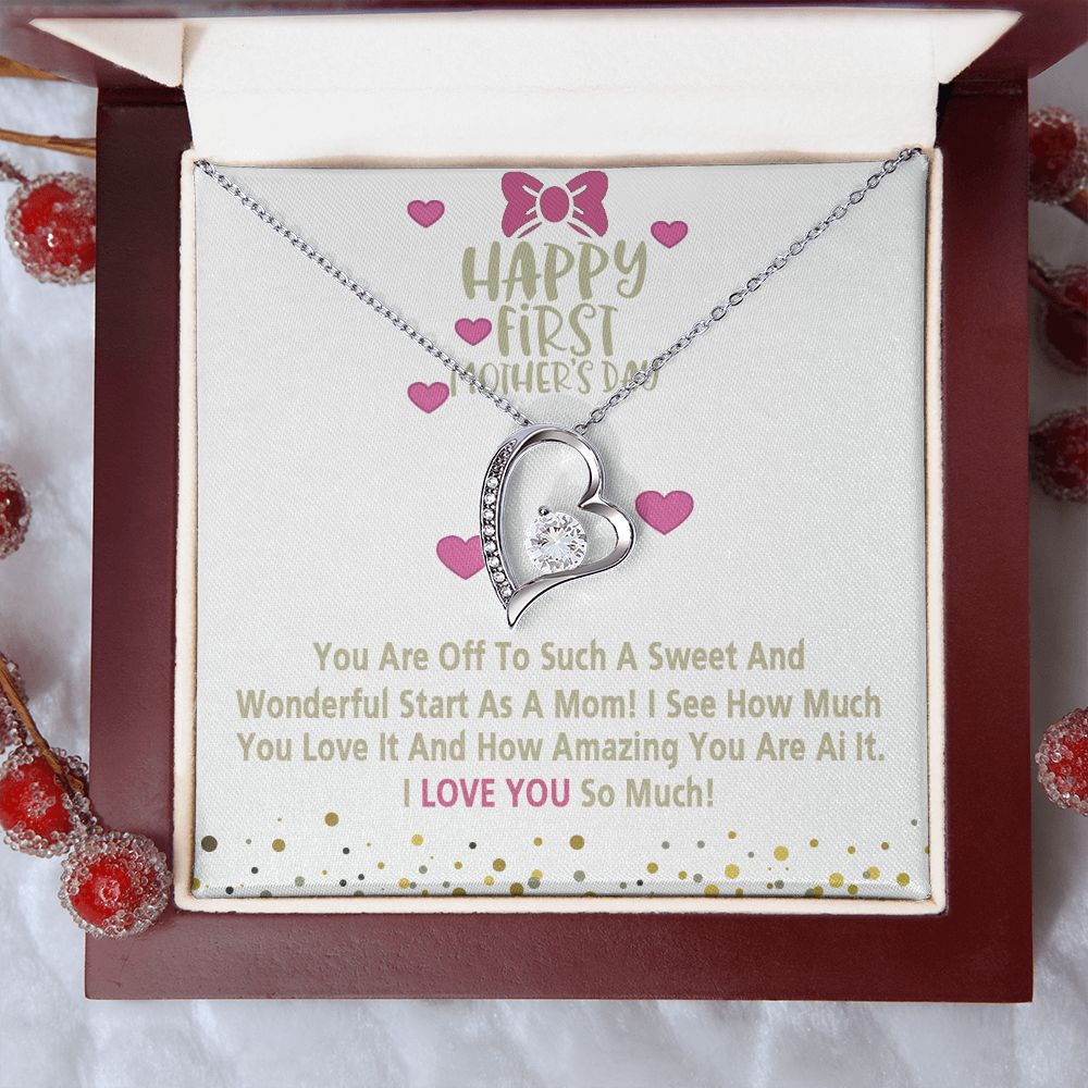 Mom Necklace Gifts for Mom from Daughter to Mom Gifts for Mothers Day from Daughter, To My Mom Necklace from Daughter to Mom Birthday Gifts Necklace with Message Card and Gift Box15 Forever Love Necklace