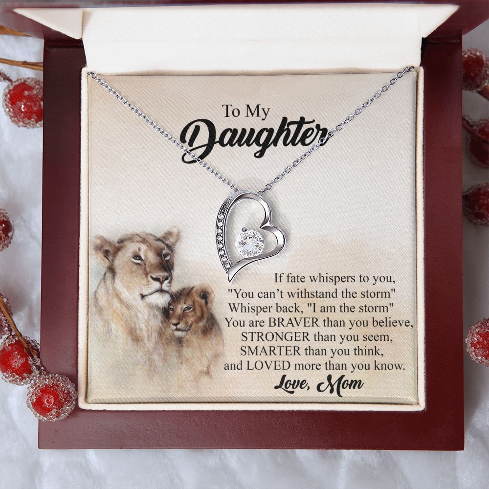 Mother Daughter Gift Ideas, To My Daughter Gift Necklace from Mom, Jewelry Pendant Present for Daughter, Birthday Christmas Gift Graduation Gifts for Daughters, Mother and Daughter Necklace 24 Forever Love Necklace