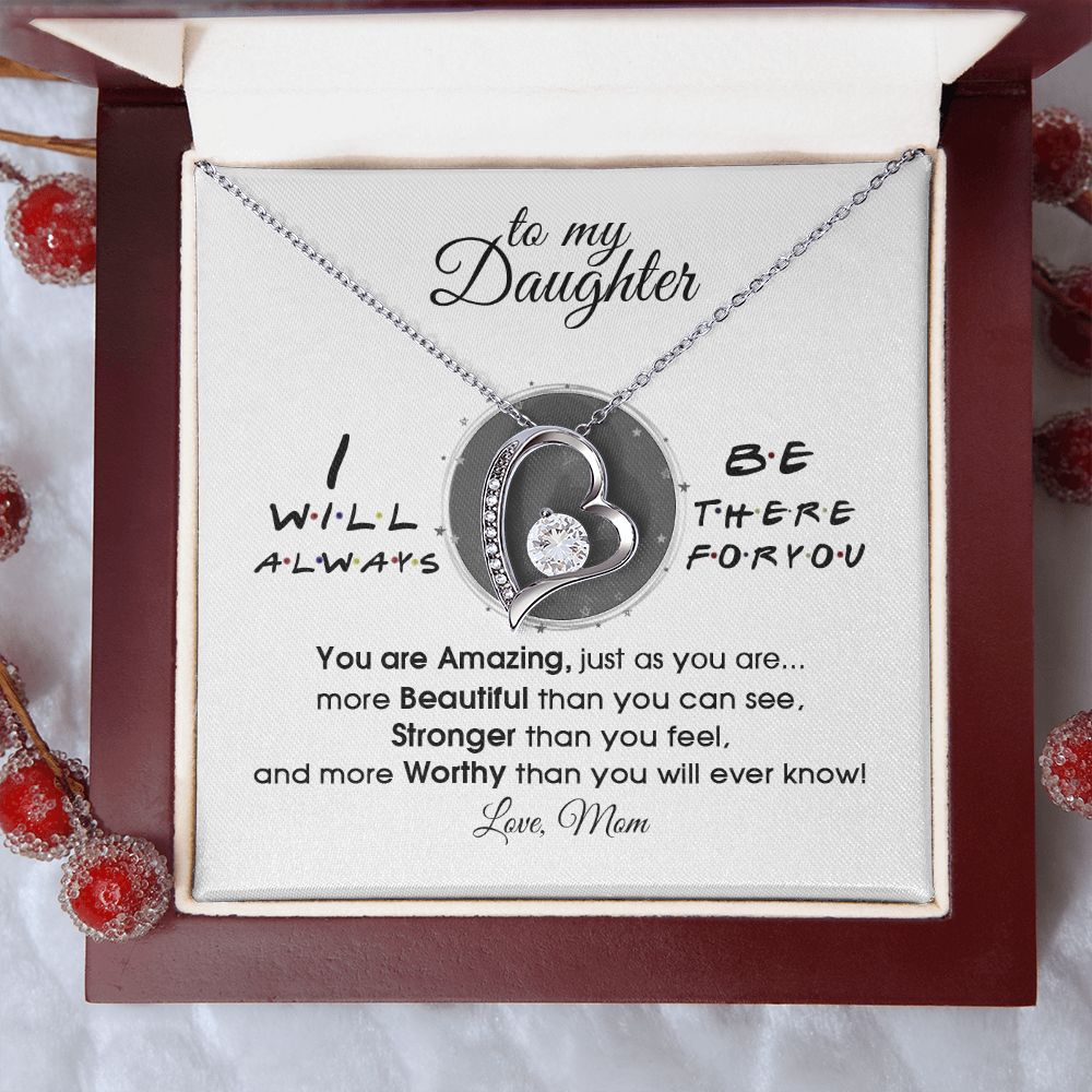 Mother Daughter Gift Ideas, To My Daughter Gift Necklace from Mom, Jewelry Pendant Present for Daughter, Birthday Christmas Gift Graduation Gifts for Daughters, Mother and Daughter Necklace 33 Forever Love Necklace