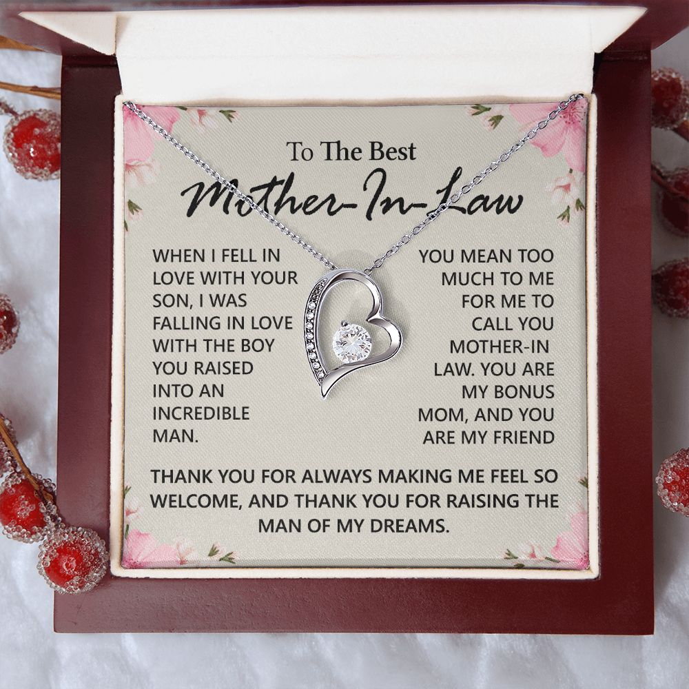 Mother in Law Necklace, Jewelry for Women, Future Mother in Law Gifts from Daughter in Law, Mother of Bride Gifts For Mother in Law, Birthday Gifts For Mother In Law From Daughter In Law12 Forever Love Necklace