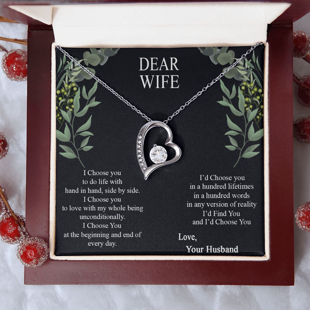 Birthday Gifts For Wife, Necklace Gifts For Wife From Husband, To My Wife Jewelry For Women , To My Wife Necklace  from Husband Wedding Anniversary Present For Wife, Beautiful Wife Jewelry Christmas12 Forever Love Necklace
