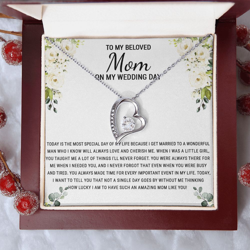 To My Mom Necklace, Gift For Mom, Mother's Day Gift from Daughter, Mom Jewelry Gift for Mothers Day, Birthday Gift for Mother, Moms Gift from Daughter Son, Necklace for Mom Mother 1 Forever Love Necklace