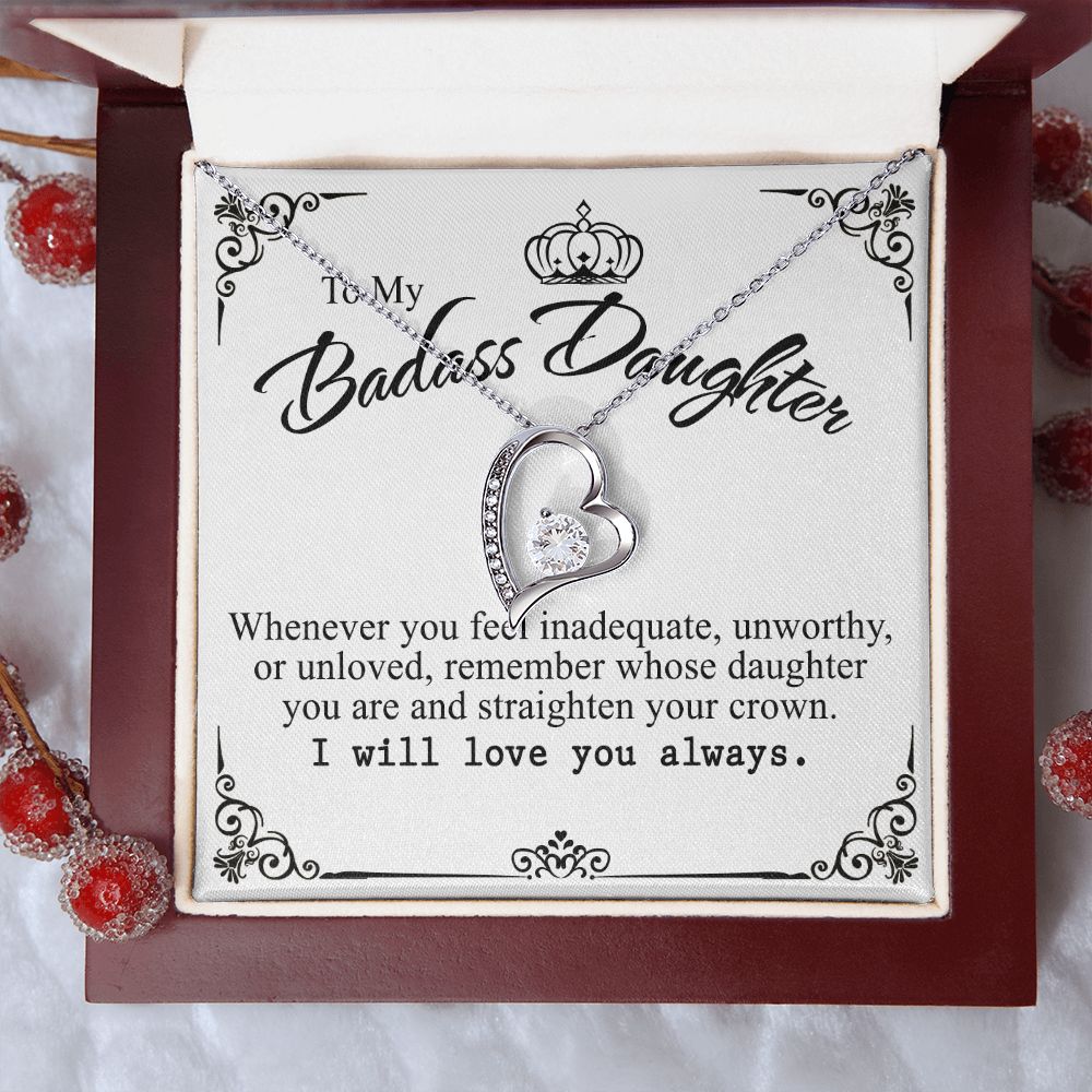 Bonus Daughter Gifts From Stepdad, Step Daughter Gifts From Stepmom, Stepdaughter Gifts From Stepdad, Father Stepdaughter Necklace, To My Bonus Daughter Necklaces, Christmas Gifts For Bonus7 Forever Love Necklace