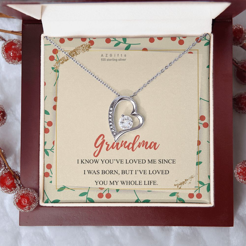 To My Grandma Necklace, Gift for Grandmother Necklace, Mothers Day Gift For Grandma Nana, Grandma Jewelry From Grandchildren GrandKids , Jewelry Box Gift For Grandma Grandmother15 Forever Love Necklace