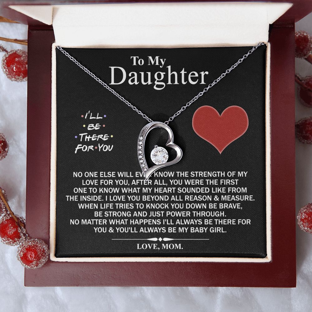 Mother Daughter Gift Ideas, To My Daughter Gift Necklace from Mom, Jewelry Pendant Present for Daughter, Birthday Christmas Gift Graduation Gifts for Daughters, Mother and Daughter Necklace 2138 Forever Love Necklace