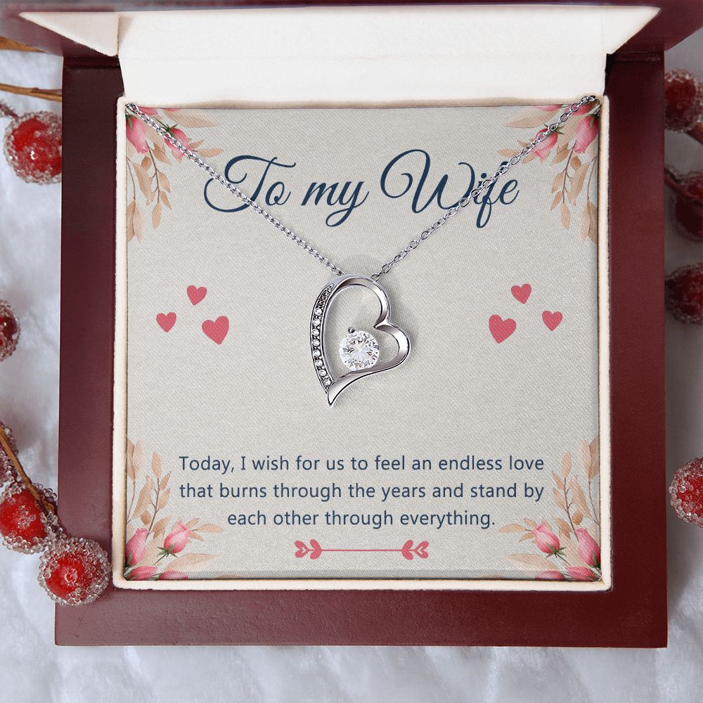 Birthday Gifts For Wife, Necklace Gifts For Wife From Husband, To My Wife Jewelry For Women , To My Wife Necklace  from Husband Wedding Anniversary Present For Wife, Beautiful Wife Jewelry Christmas 4 Forever Love Necklace