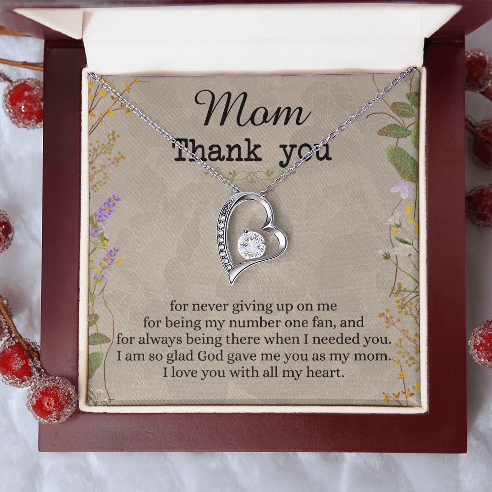 To My Mom Necklace, Thank you Mom Gift, Gift for Mom, Mother's Day Gift from Daughter, Mother Daughter gift, Gift from child, Gift for Mom, Mothers Day Necklace for Women Forever Love Necklace