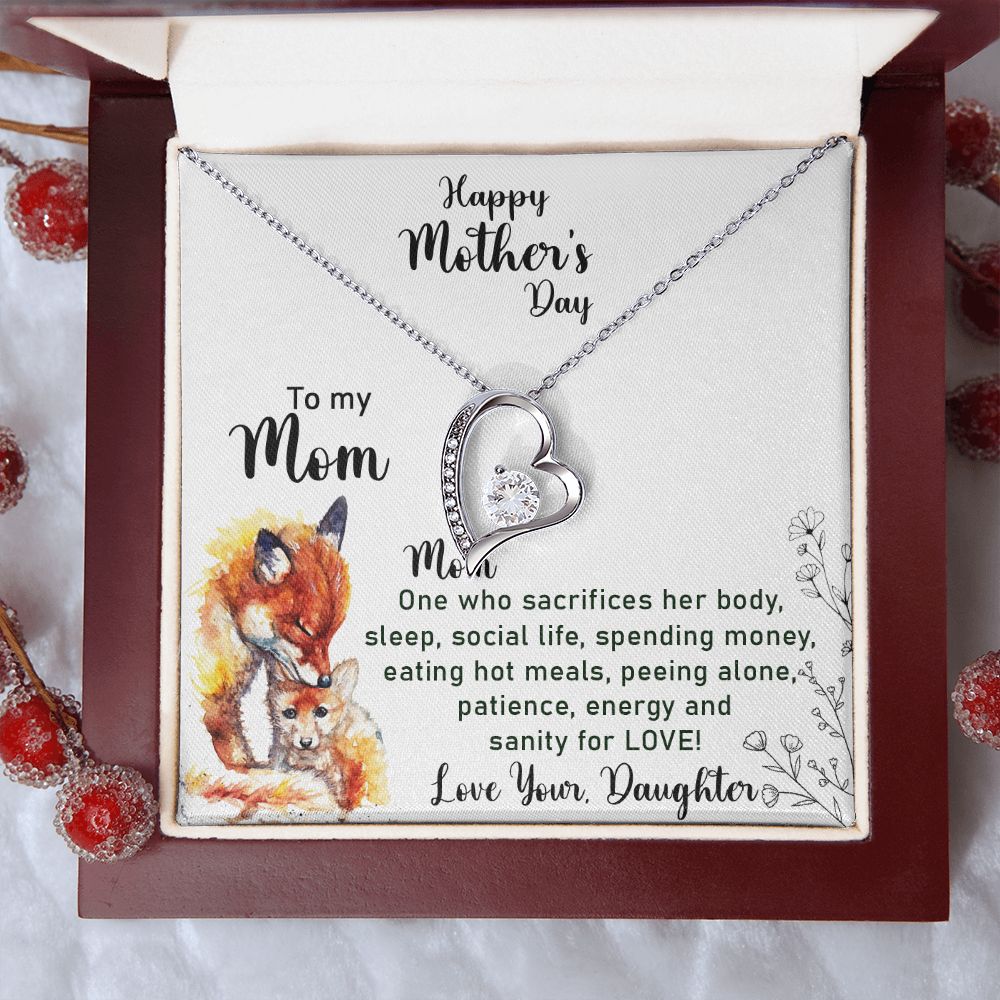 Mom Necklace Gifts for Mom from Daughter to Mom Gifts for Mothers Day from Daughter, To My Mom Necklace from Daughter to Mom Birthday Gifts Necklace with Message Card and Gift Box2223 Forever Love Necklace