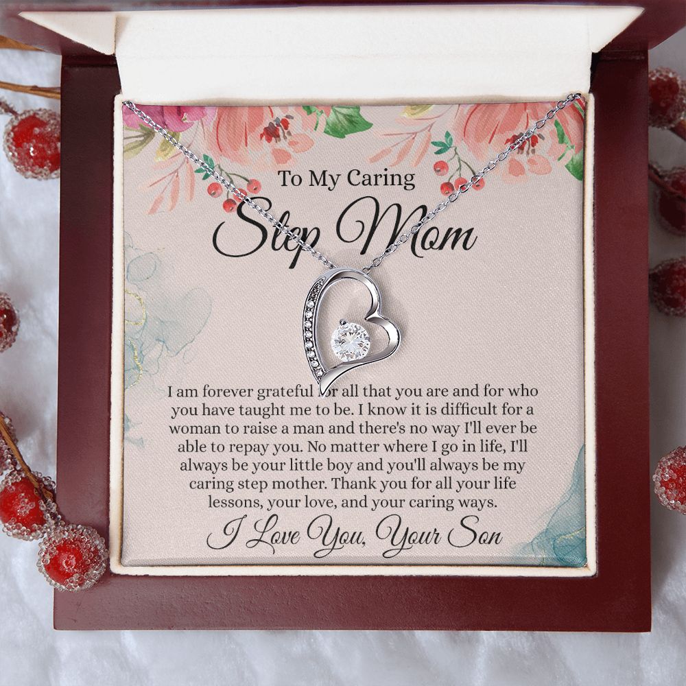 To My Step Mom Gift, Step Mom Necklace, Step Mom Gift From Son, Step Mom Mother's Day Gift From Step Son, Step Mom Birthday Gift, Step Mom Gift Necklace from Step Son Forever Love Necklace