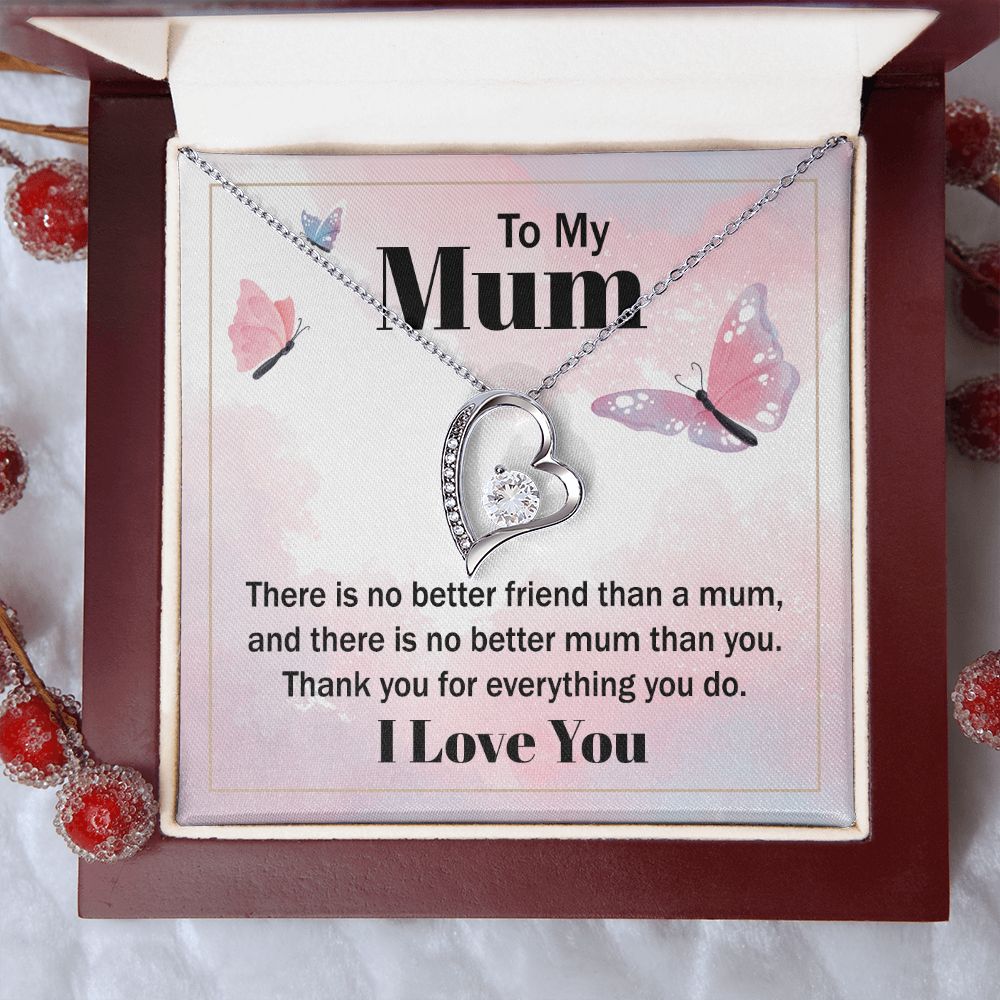 Mom Necklace Gifts for Mom from Daughter to Mom Gifts for Mothers Day from Daughter, To My Mom Necklace from Daughter to Mom Birthday Gifts Necklace with Message Card and Gift Box19 Forever Love Necklace