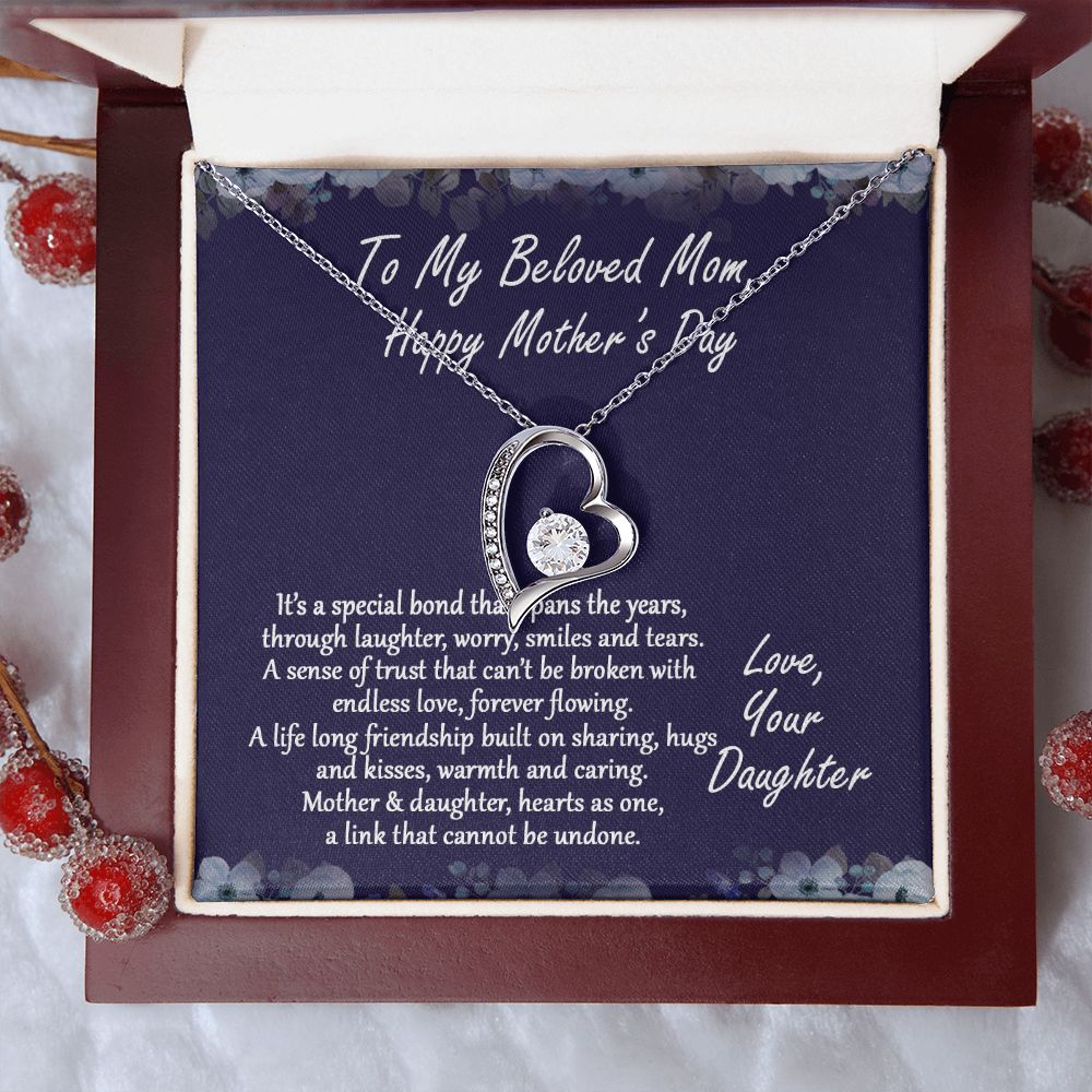 Mom Necklace Gifts for Mom from Daughter to Mom Gifts for Mothers Day from Daughter, To My Mom Necklace from Daughter to Mom Birthday Gifts Necklace with Message Card and Gift Box2232 Forever Love Necklace