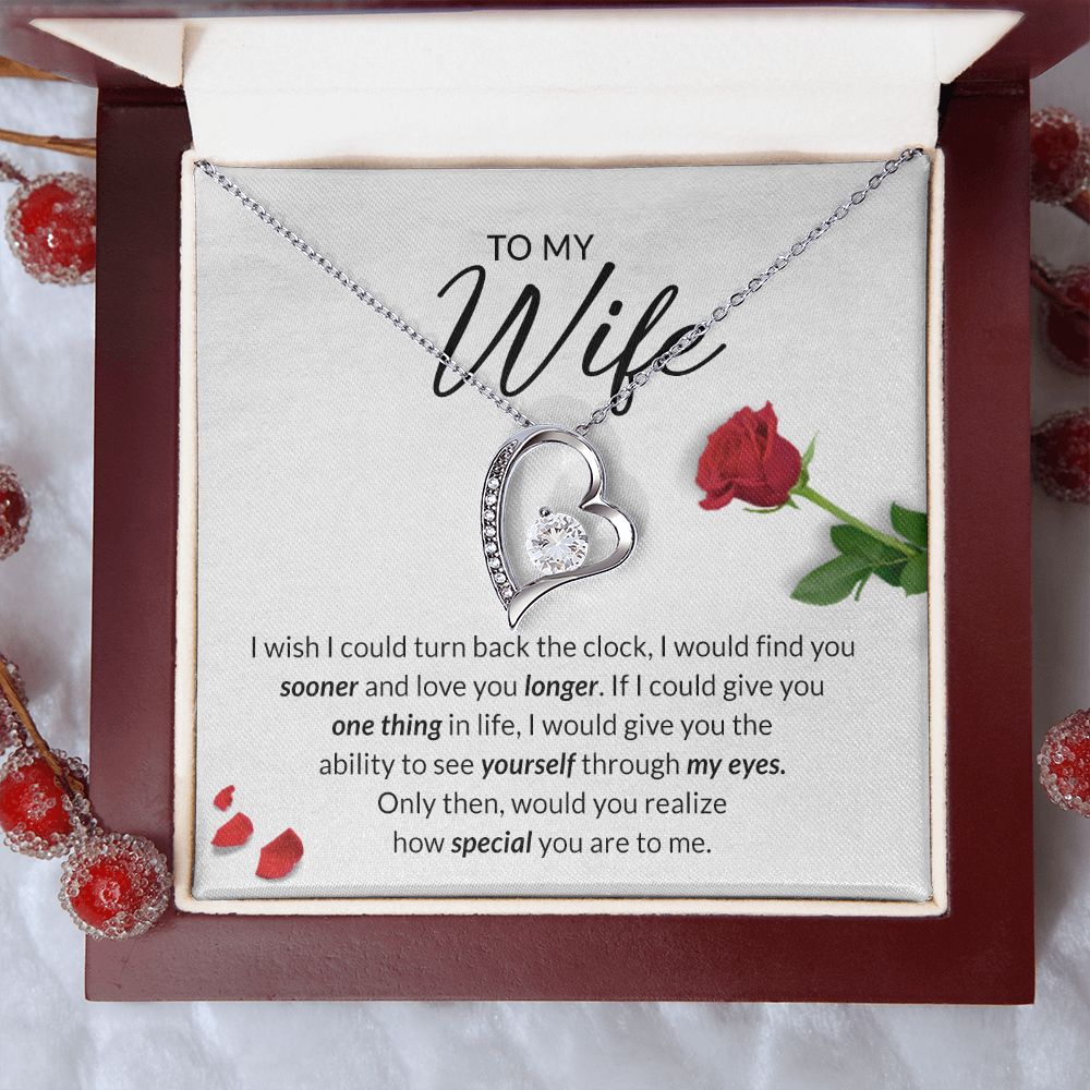 Birthday Gifts For Wife, Necklace Gifts For Wife From Husband, To My Wife Jewelry For Women , To My Wife Necklace  from Husband Wedding Anniversary Present For Wife, Beautiful Wife Jewelry Christmas22 Forever Love Necklace
