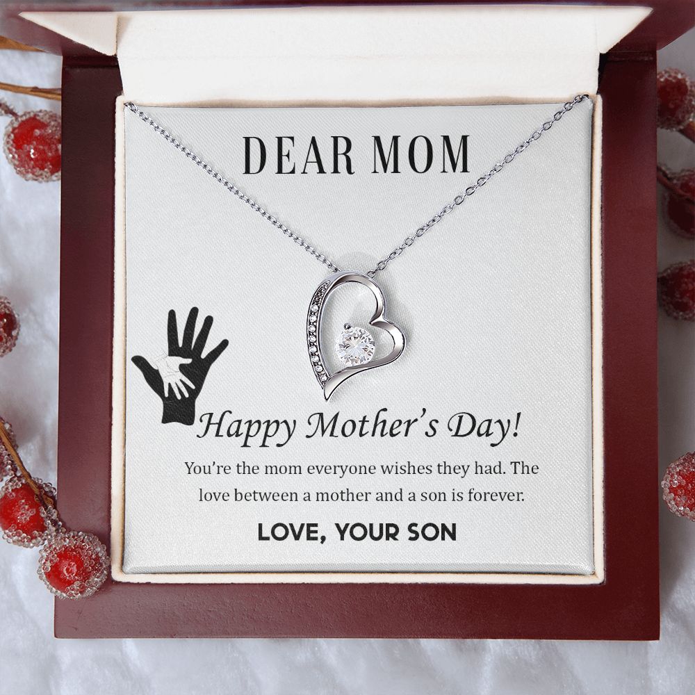 2Mom Necklace Gifts for Mom from Daughter to Mom Gifts for Mothers Day from Daughter, To My Mom Necklace from Daughter to Mom Birthday Gifts Necklace with Message Card and Gift Box2228 Forever Love Necklace