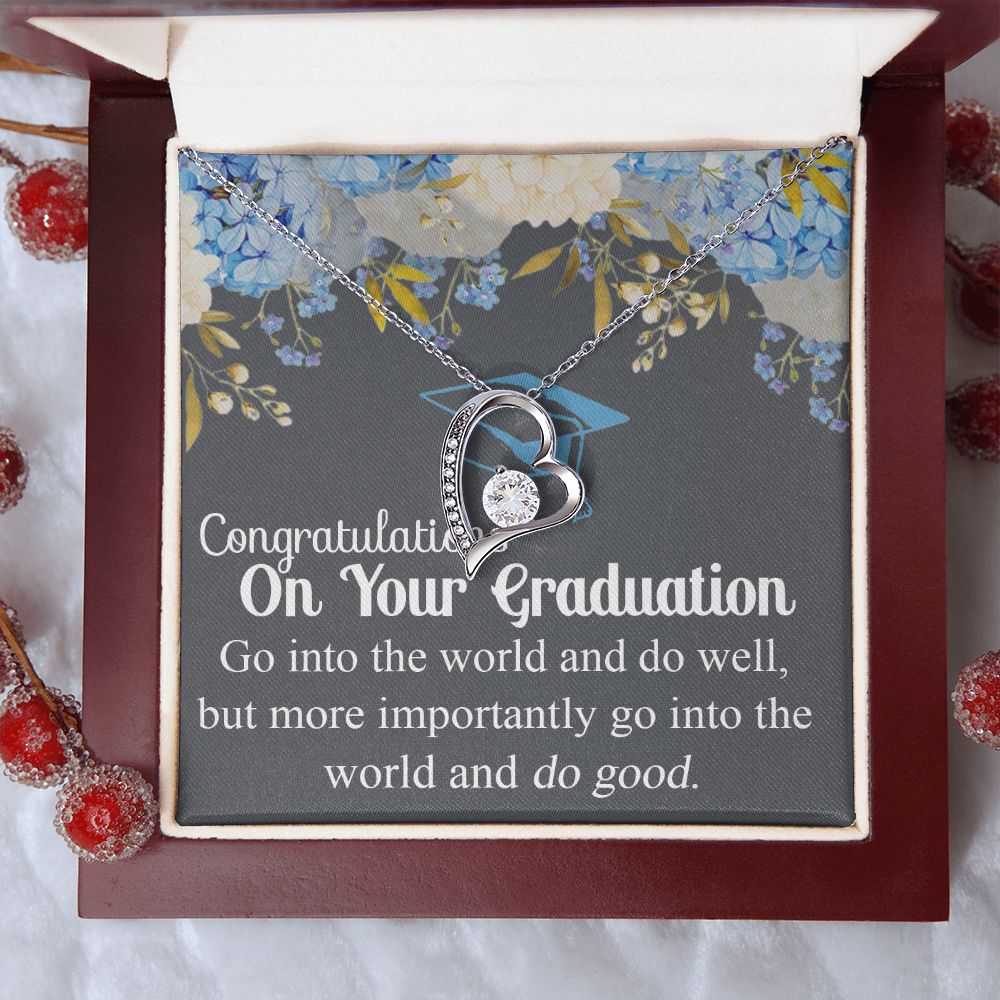 Graduation Gift Necklace For Girls, Graduation Jewelry, College, High School Congrats Graduation Pendants Gift For Daughter, Granddaughter, Niece, Sister Forever Love Necklace