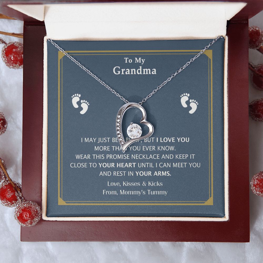 To My Grandma Necklace, Gift for Grandmother Necklace, Mothers Day Gift For Grandma Nana, Grandma Jewelry From Grandchildren GrandKids , Jewelry Box Gift For Grandma Grandmother17 Forever Love Necklace