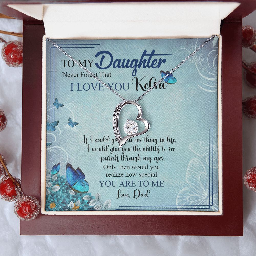 Mother Daughter Gift Ideas, To My Daughter Gift Necklace from Mom, Jewelry Pendant Present for Daughter, Birthday Christmas Gift Graduation Gifts for Daughters, Mother and Daughter Necklace 21 Forever Love Necklace