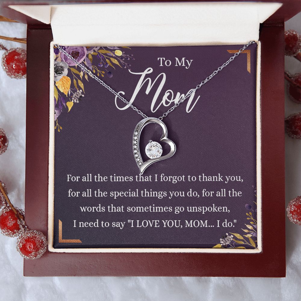 To My Mother Gift Necklace To Mom, Mother, Mommy, Momma from Child Special Mother Gift for Birthday Mothers Day Retriment Anniversary Hoiday Present for Mom Necklace for Women Forever Love Necklace