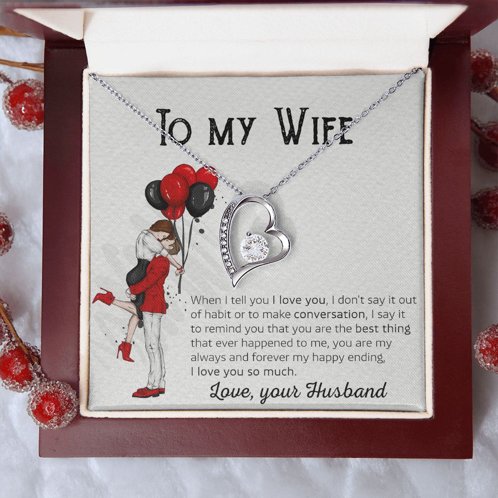 Birthday Gifts For Wife, Necklace Gifts For Wife From Husband, To My Wife Jewelry For Women , To My Wife Necklace  from Husband Wedding Anniversary Present For Wife, Beautiful Wife Jewelry Christmas 7 Forever Love Necklace