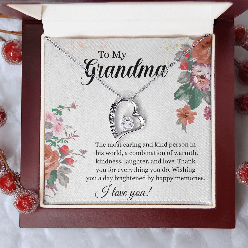 To My Grandma Necklace, Gift for Grandmother Necklace, Mothers Day Gift For Grandma Nana, Grandma Jewelry From Grandchildren GrandKids , Jewelry Box Gift For Grandma Grandmother18 Forever Love Necklace