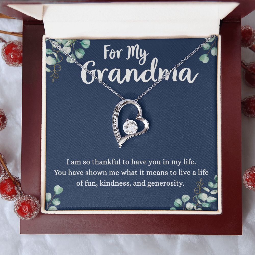 To My Grandma Necklace, Gift for Grandmother Necklace, Mothers Day Gift For Grandma Nana, Grandma Jewelry From Grandchildren GrandKids , Jewelry Box Gift For Grandma Grandmother4 Forever Love Necklace
