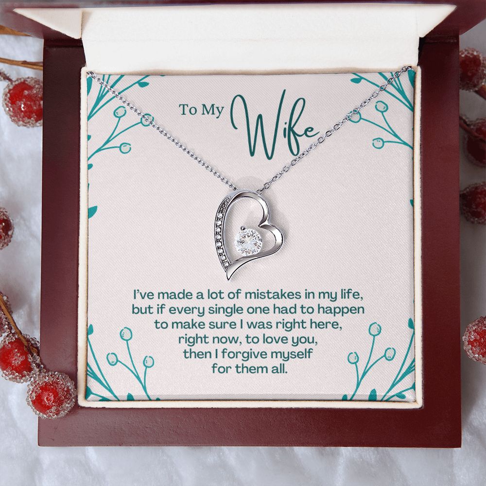 To My Wife Necklace Pendant Gift From Husband I've Made A Lot Of Mistakes With Message Card and Gift Box. Valentine's Day Gift For Wife Future Wife Forever Love Necklace