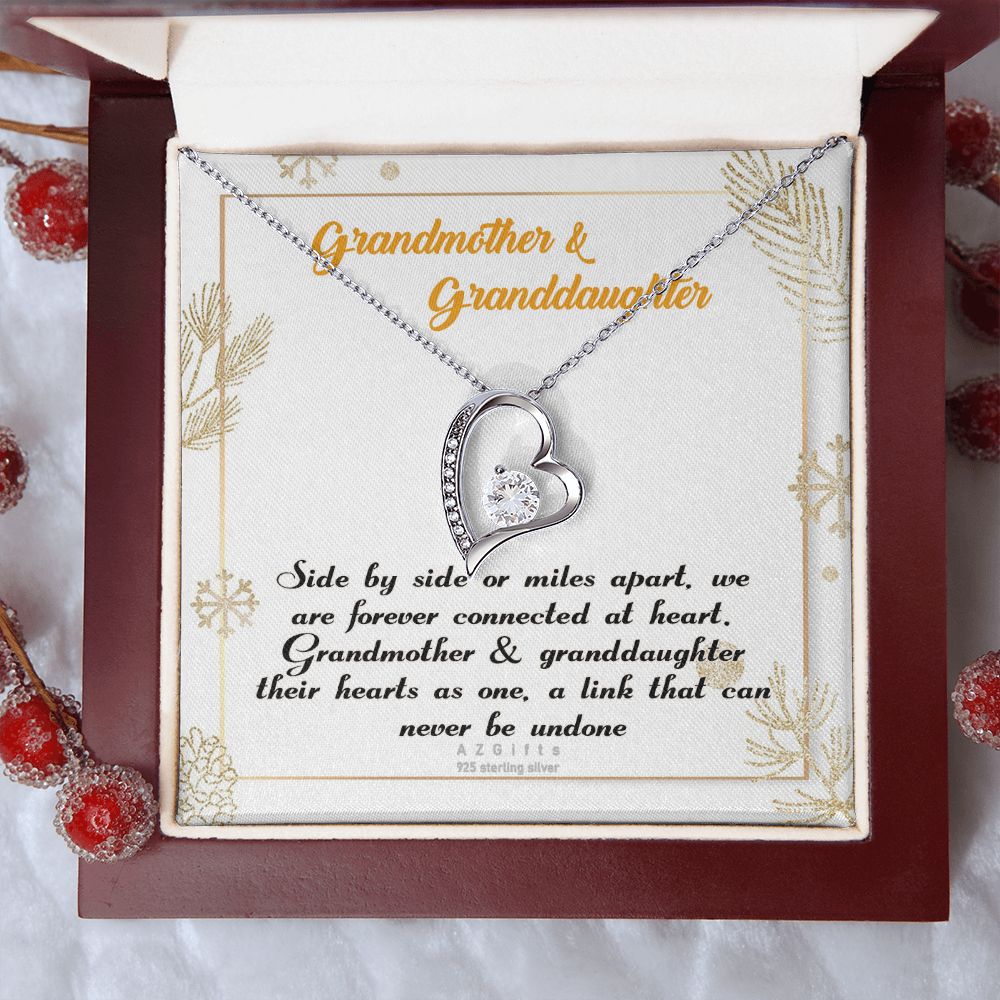 To My Grandma Necklace, Gift for Grandmother Necklace, Mothers Day Gift For Grandma Nana, Grandma Jewelry From Grandchildren GrandKids , Jewelry Box Gift For Grandma Grandmother14 Forever Love Necklace
