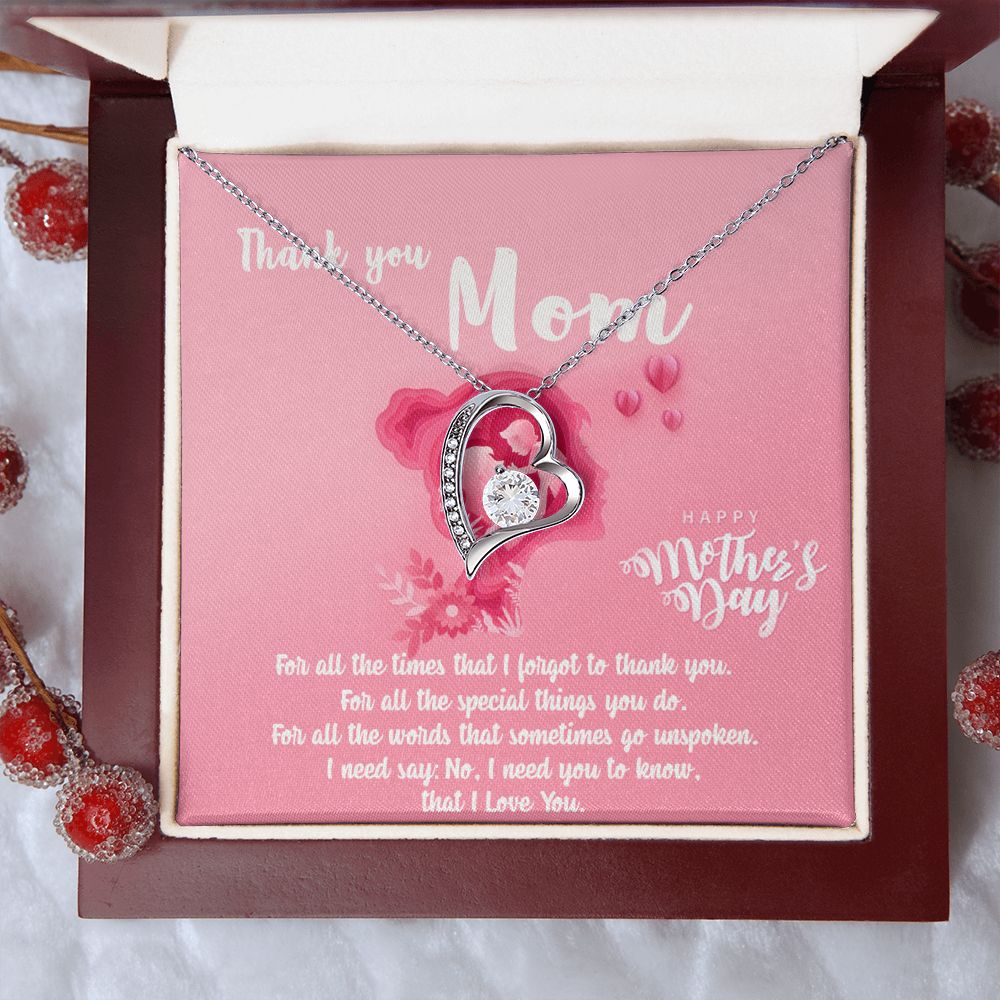 Mom Necklace Gifts for Mom from Daughter to Mom Gifts for Mothers Day from Daughter, To My Mom Necklace from Daughter to Mom Birthday Gifts Necklace with Message Card and Gift Box5 Forever Love Necklace