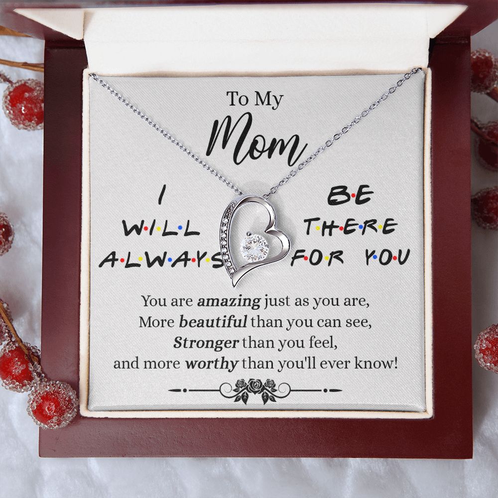Mother Daughter Necklace Gifts For Mom Birthday Christmas Mothers Day Present To My Mom Jewelry Pendant Message Card Gift Box Forever Love Necklace