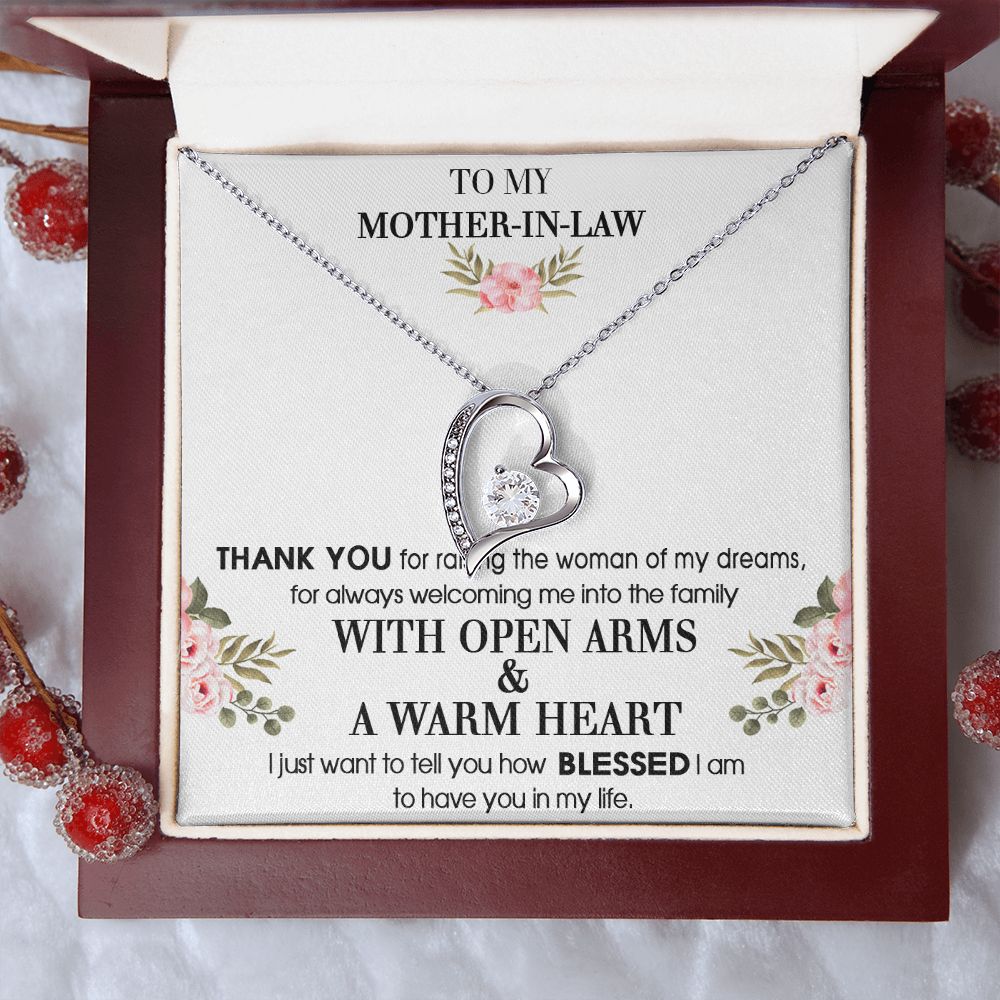To My Mother-In-Law From Son-In-Law Thank You For Raising Forever Love Necklace