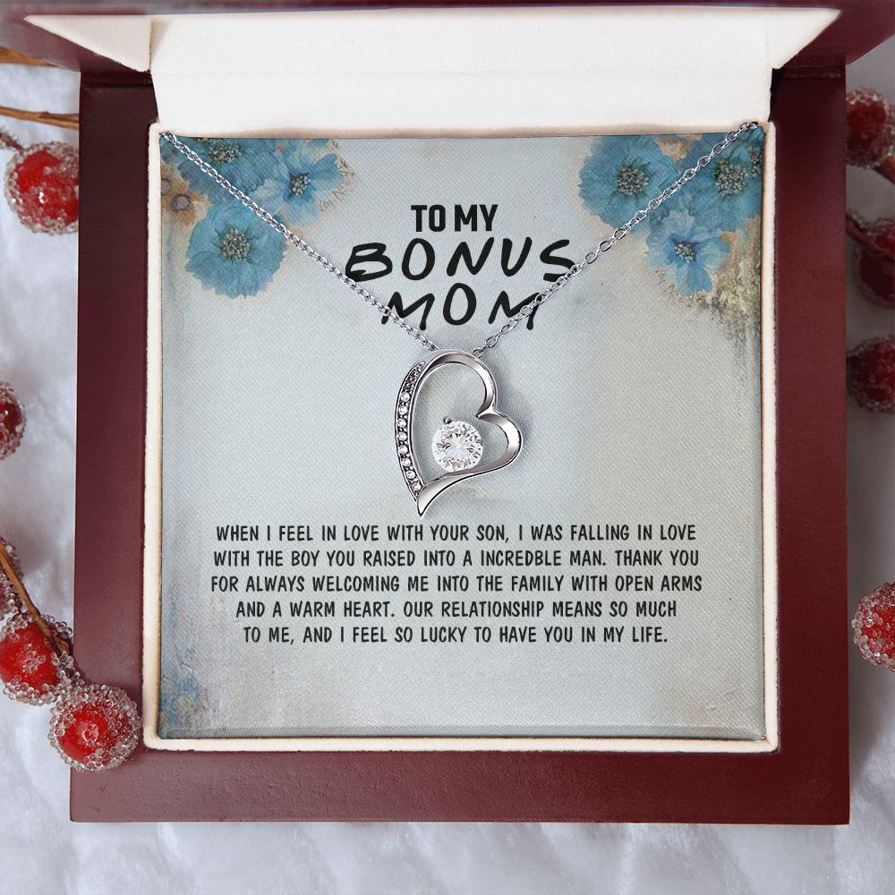 Mother Daughter Necklace as Daughter Gift from Mom, Mom Necklace as Christmas Gift for Mom from Son, Birthday Gift for Mother in Law Necklace, Bonus Mom Gifts for Step Mom Necklace4 Forever Love Necklace