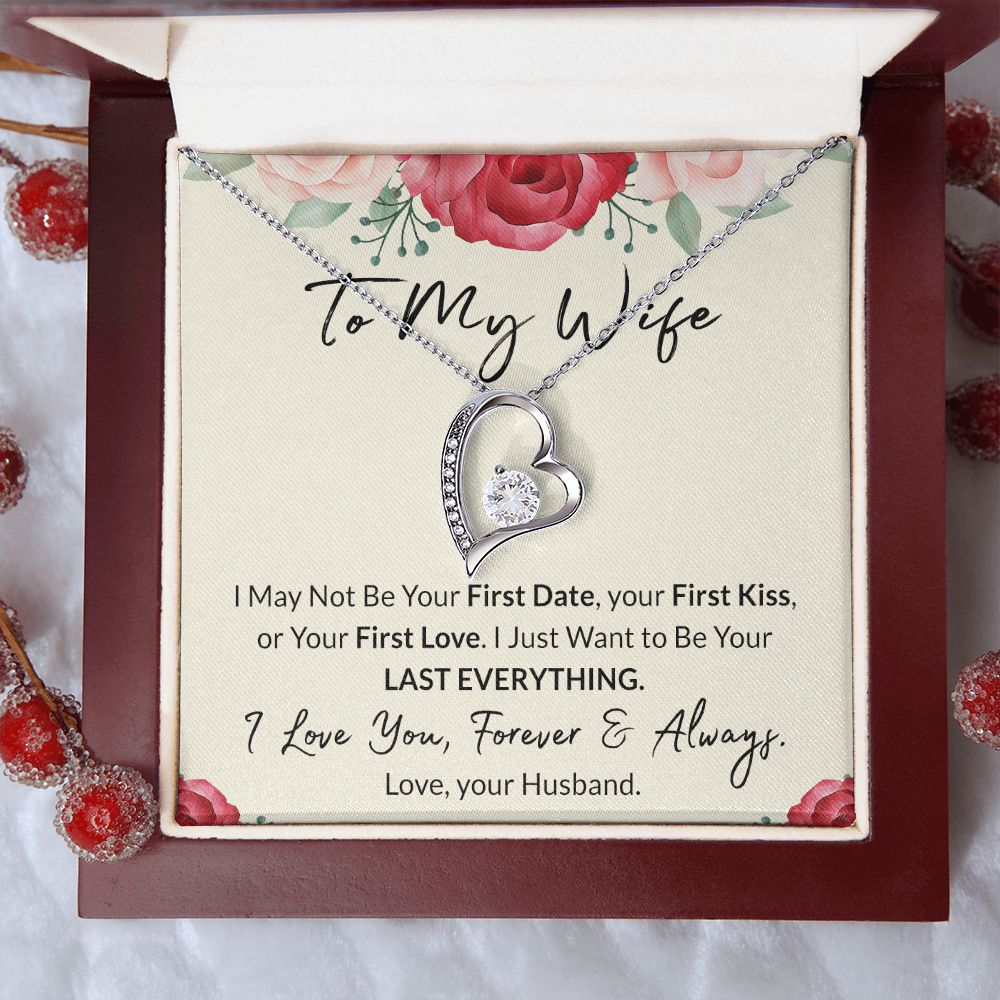 To My Wife Necklace from Husband, Personalized Necklace for Women, Luxury Necklace for Wife from Man Men, Wedding Anniversary Present For Wife, Beautiful Wife Jewelry Christmas Birthday Gift For Wife18 Forever Love Necklace