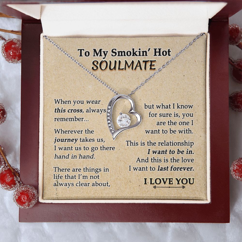 To My Soulmate Necklace for Women Birthday Valentines Day Jewelry Gifts For My Wife with Message Card Box Personalized Gift Present Pendant for Future Wife Soulmate Girlfriend Love 9 Forever Love Necklace