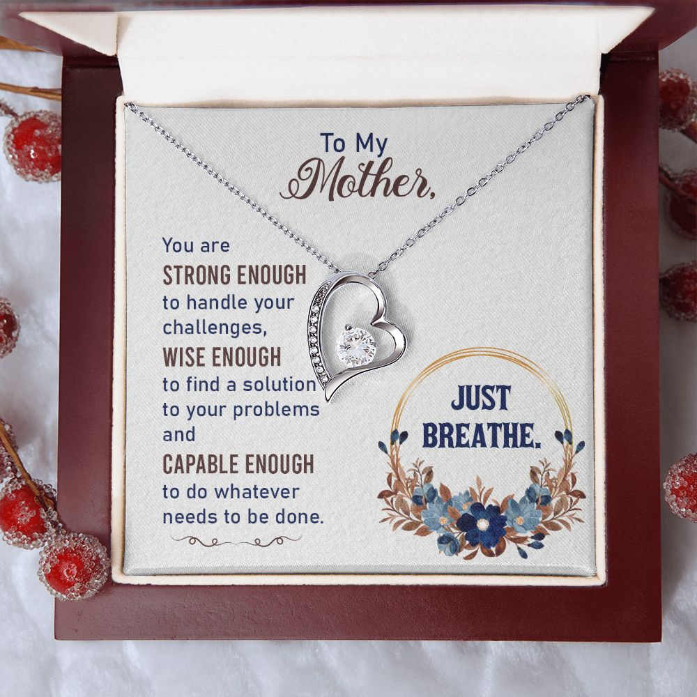 To My Mother Necklace Pendant Gift From Daughter In Law Necklace Strong Enough Gift For To Mom Happy Mother's Day Mother In Law Gift On Birthday Anniversary Gift 30821 Forever Love Necklace