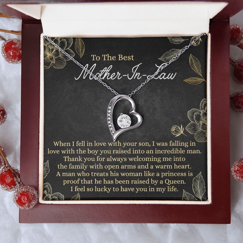 Mother In Law Gift, Cute Mother In Law Gifts Christmas, Unique Gift for Mother In Law Birthday, Best Mother In Law Gift, Mother-In-Law Gift Forever Love Necklace
